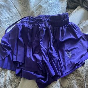 Purple flowy skirt shorts
